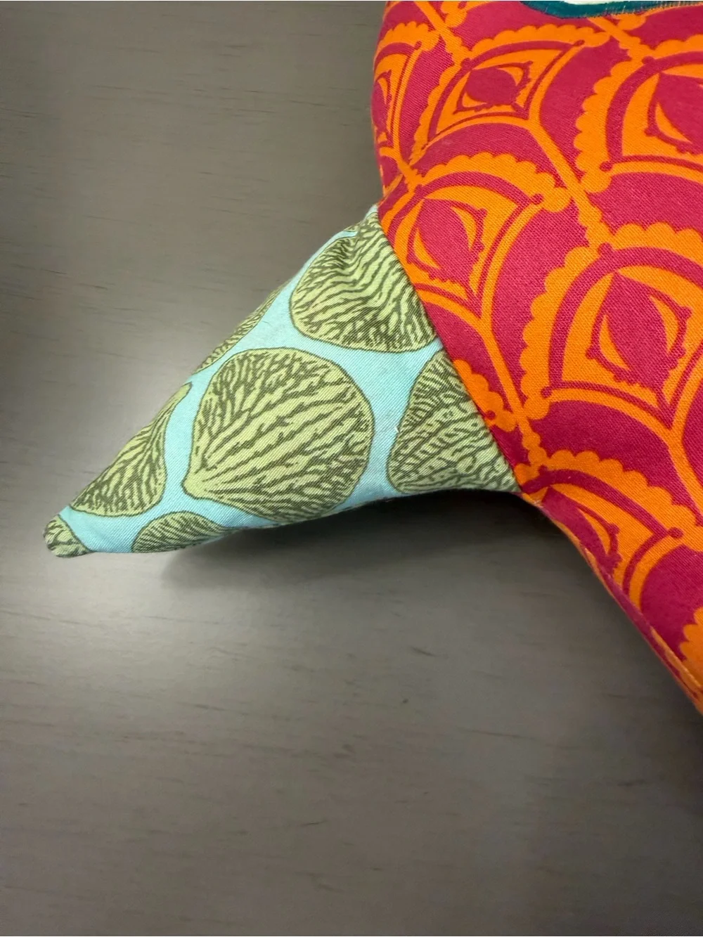 Handmade Patchwork Bird Accent Pillow Boho Folk Art Whimsical Bird Button Eye